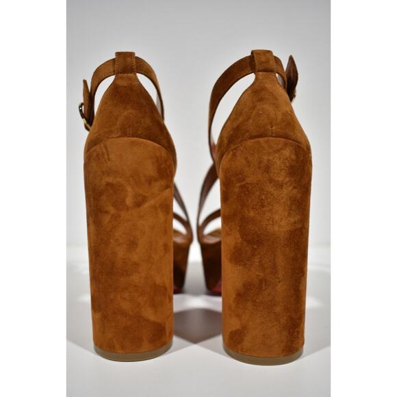 Christian Louboutin Movida Sandal 130 Foxy Brown Suede Platform Heel Pump 38 - Picture 10 of 11